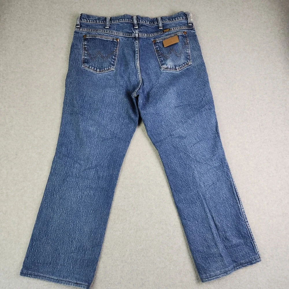 Wrangler Jeans Mens 38x30 Blue Denim Regular‎ Fit Workwear Western Straight Leg